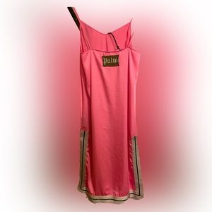 Palm Anges pink trim midi dress